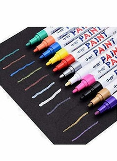 Y&D Permanent Markers, Colored Waterproof Metallic Oily Filled Paints Low Odor, Easy Inking For School DIY Tire Tread CD Metal Paint Marker Pens 12 Colors  - Image 1