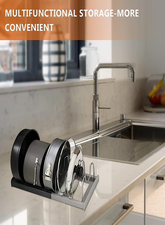 GLIVE (LABEL) Adjustable Pan & Pot Holder for Kitchen Storage | Pan organizer rack for kitchen - Image 2