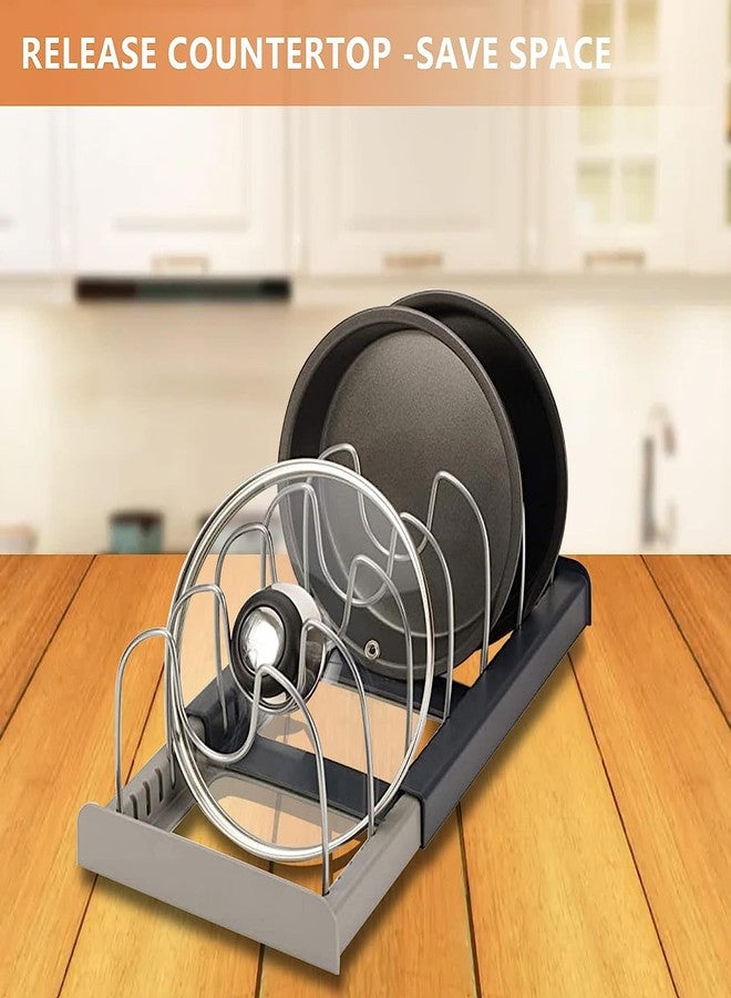 GLIVE (LABEL) Adjustable Pan & Pot Holder for Kitchen Storage | Pan organizer rack for kitchen - Image 3