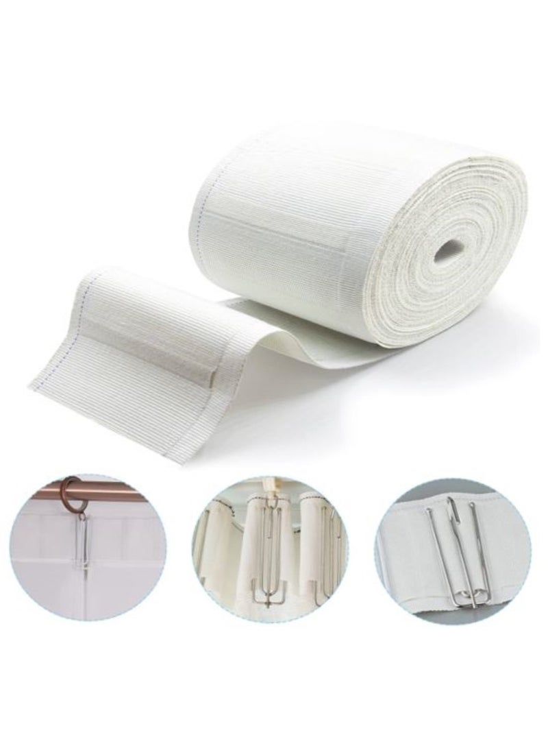AL WADI FURNITURE AWF Al Wadi Furniture 30 Meters Extra Wide 100% Cotton Heavy Duty Curtain Pleat Tape for Vintage Style for sheer curtains, lined curtains, blackout curtains support pleats, clip rings, tabs or grommets  - Image 1