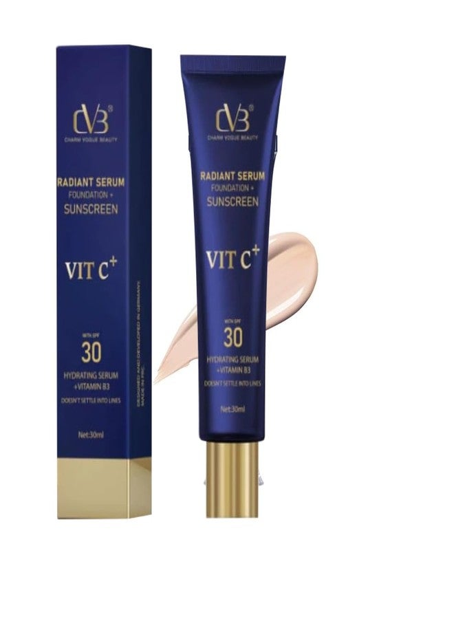 CVB Radiant Serum Foundation with Vitamin C+, SPF 30 Sunscreen, Hydrating Formula, 30ml - Image 4