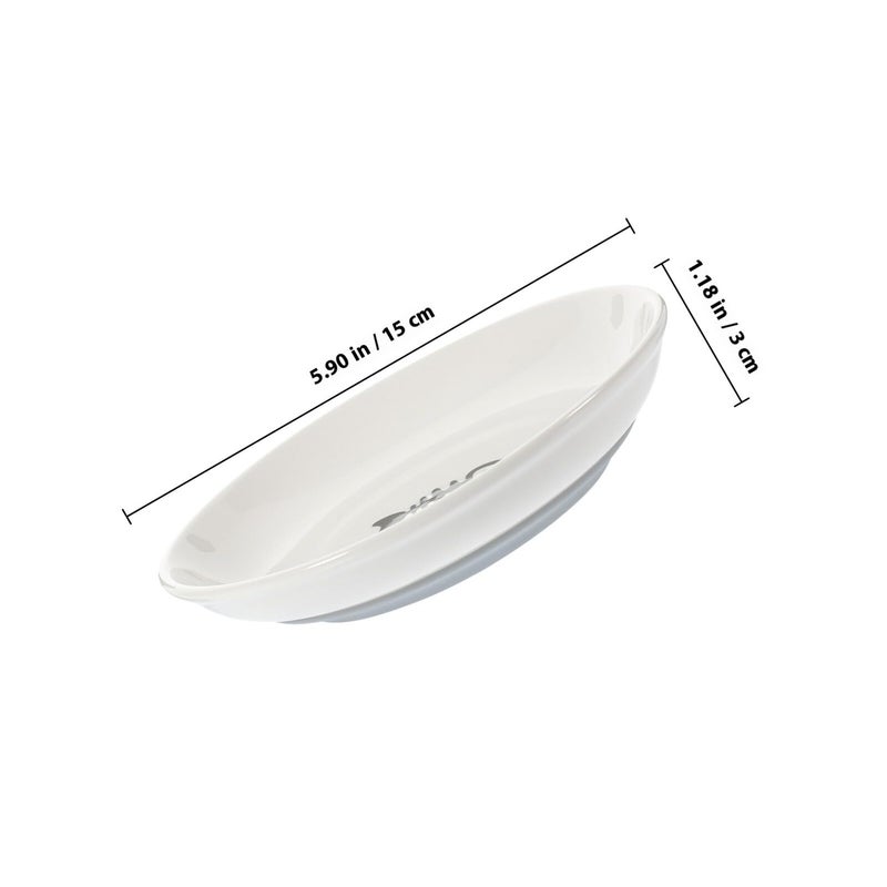 3 Piece Ceramic Cat Food Bowls with Non Slip Silicone Base for Healthy Hydration Gray - Image 3
