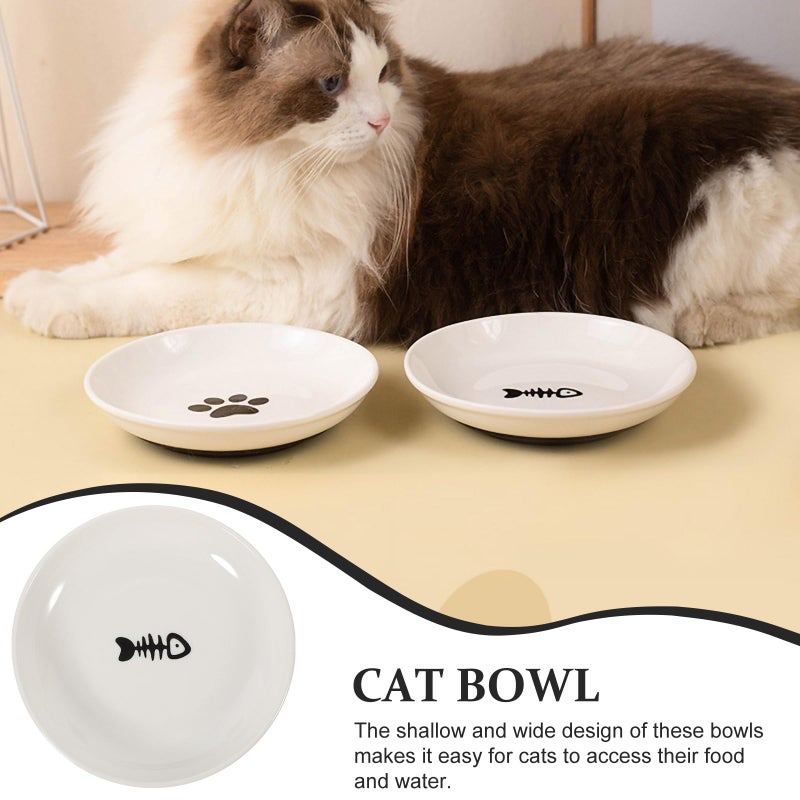 3 Piece Ceramic Cat Food Bowls with Non Slip Silicone Base for Healthy Hydration Gray - Image 4