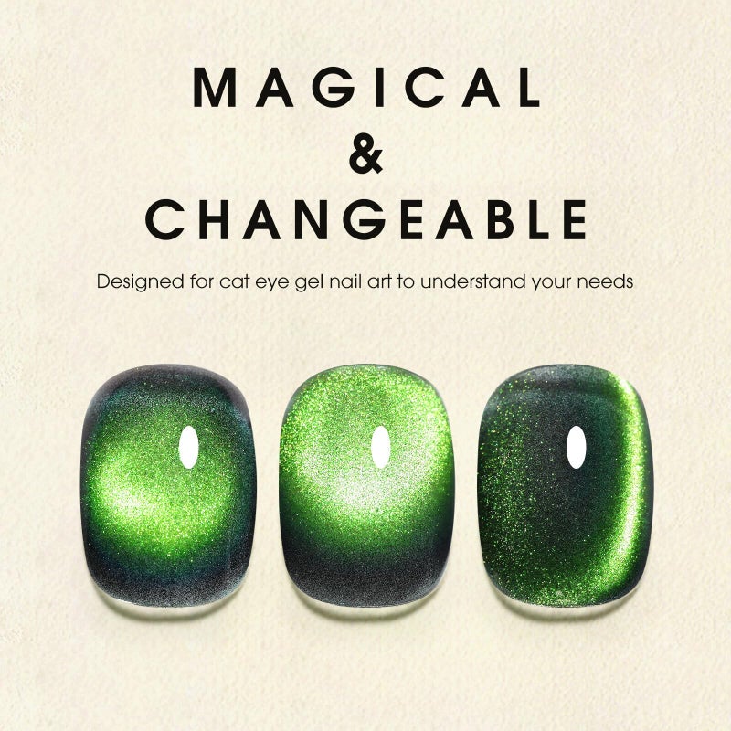 CANNI Cat Eye Gel Nail Polish â€“ Green in Dark, 9ml Magnetic Soak Off UV/LED Gel Salon & DIY Manicures For Women & Girls - Image 5