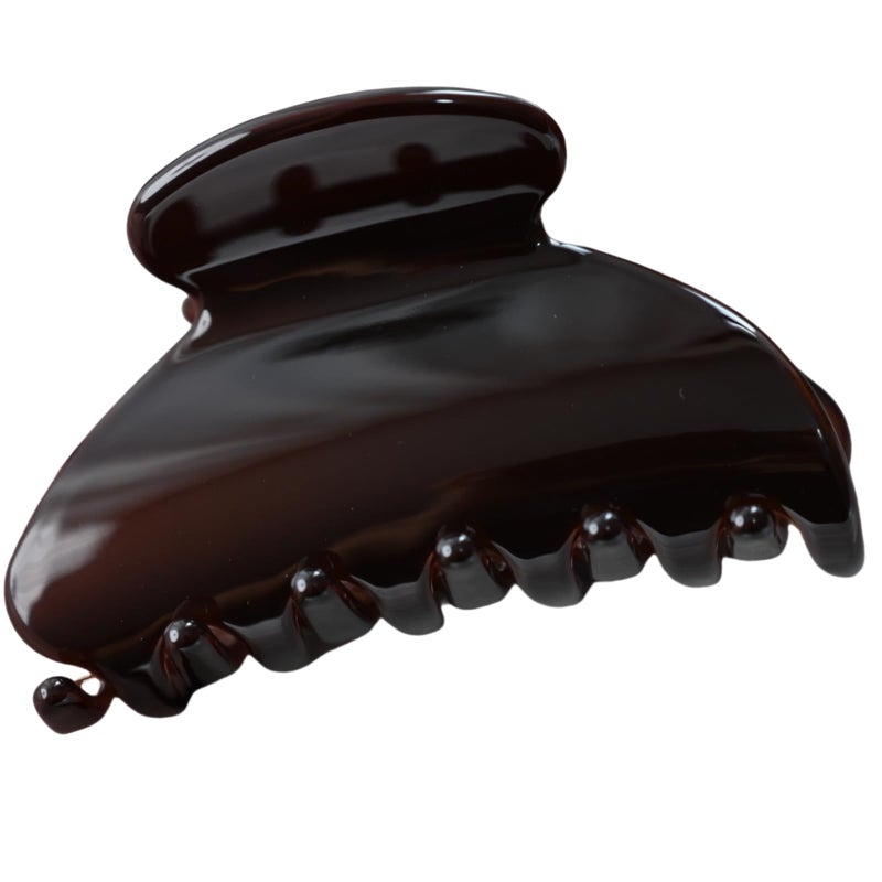 Prettyou Handmade Celluloid Acetate French Design Barrettes Tortoise Shell Claws Hair Claw Luxury Fashion Accessories Hair Clip for Women (chocolate) - Image 1