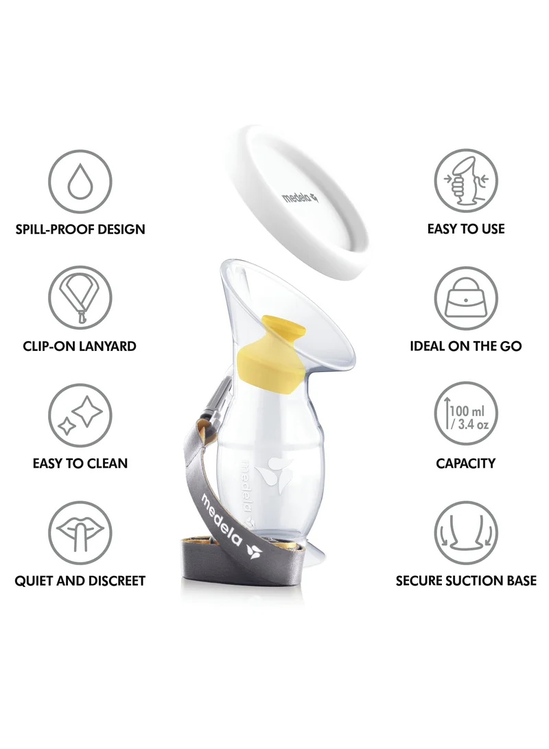 Medela Breast Milk Collector For Breastfeeding Moms Milk Saver With Suction Base And A Lid