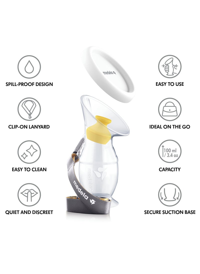 Medela جامع حليب الثدي للأمهات المرضعات، حافظة حليب مع قاعدة شفط وغطاء  - Image 4
