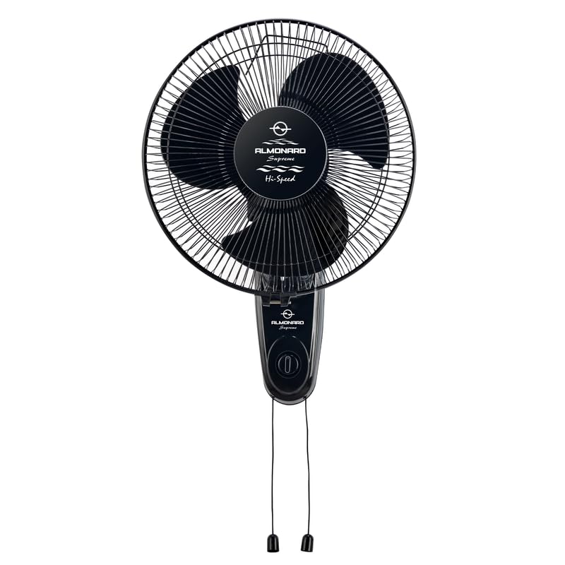 Almonard |12" (300mm) Supreme High Speed Wall fan Black - Image 1