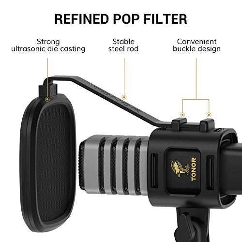 TONOR USB Microphone for PC, Cardioid Condenser Computer Mic with Tripod Stand, Pop Filter, Shock Mount for Gaming, Streaming, Podcasting, YouTube - Image 5