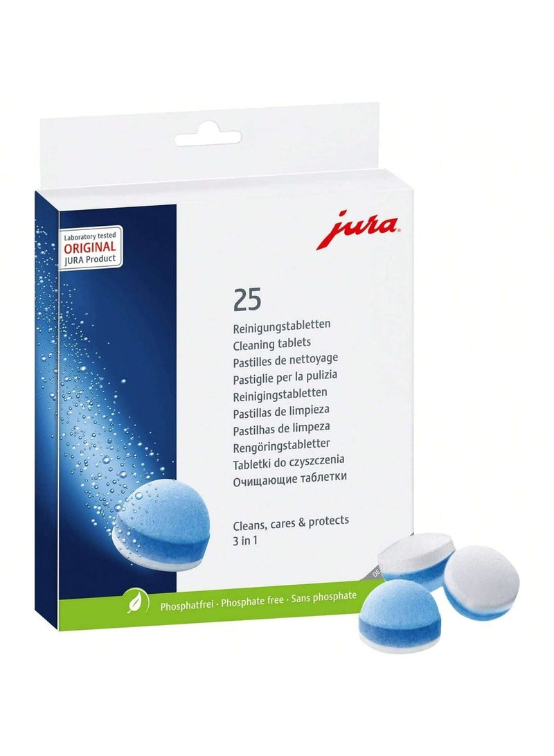 Jura 3-Phase Cleaning Tablets 25045 For All Espresso Machines and Automatic Coffee Centers - 25-Count - Image 1