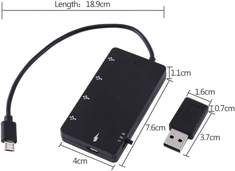 comfrt 4 Port Micro USB OTG Hub Host Charging Cable Adapter With Card Reader For Smart Phone And Tablet - Image 5