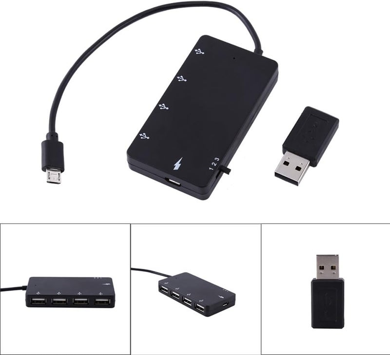 comfrt 4 Port Micro USB OTG Hub Host Charging Cable Adapter With Card Reader For Smart Phone And Tablet - Image 4