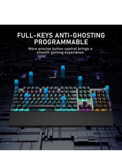 AULA Mechanical Gaming Keyboard NKRO with Wrist Rest RGB Backlit Volume/Lighting Control Knob Fully Programmable 108-Keys Anti-Ghosting Wired Computer Keyboards for Office/Games, Brown Switch  - Image 4