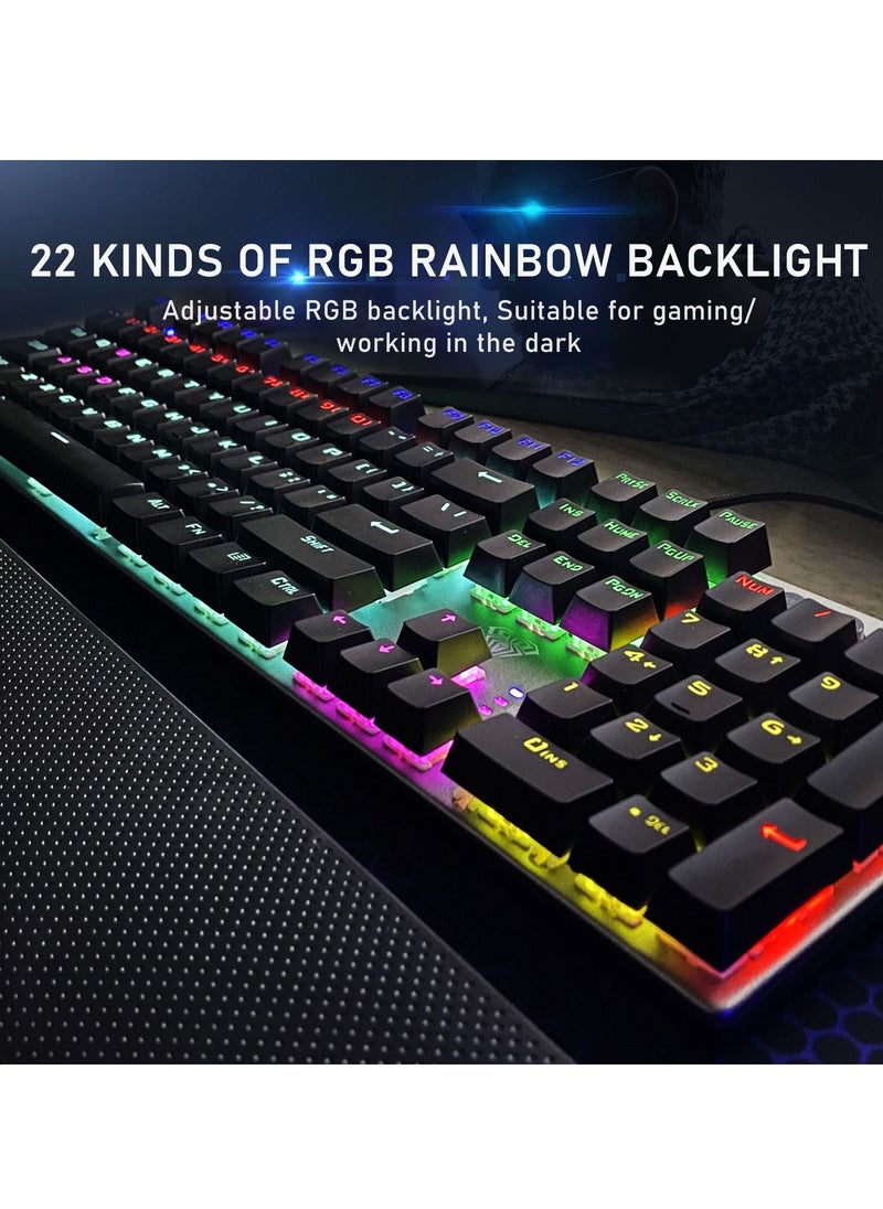 Mechanical Gaming Keyboard NKRO with Wrist Rest RGB Backlit Volume/Lighting Control Knob Fully Programmable 108-Keys Anti-Ghosting Wired Computer Keyboards for Office/Games, Brown Switch - pzsku/Z0576E3BF5309AC7872ADZ/45/_/1661607560/180de5bf-9ecc-4d9f-8132-9d48b0371f63