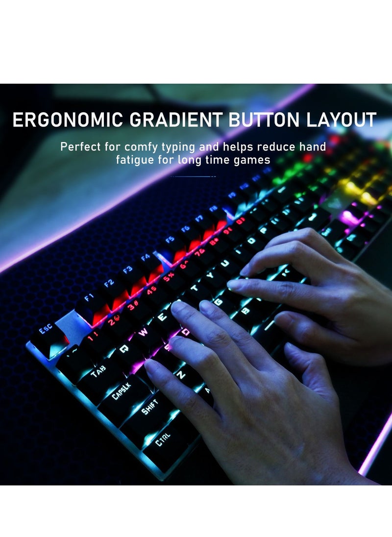 Mechanical Gaming Keyboard NKRO with Wrist Rest RGB Backlit Volume/Lighting Control Knob Fully Programmable 108-Keys Anti-Ghosting Wired Computer Keyboards for Office/Games, Brown Switch - pzsku/Z0576E3BF5309AC7872ADZ/45/_/1661607560/263b62fc-7b1b-4922-868c-dbcbe91de5f9