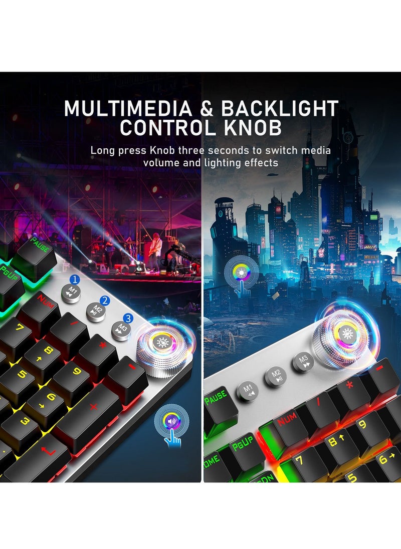 Mechanical Gaming Keyboard NKRO with Wrist Rest RGB Backlit Volume/Lighting Control Knob Fully Programmable 108-Keys Anti-Ghosting Wired Computer Keyboards for Office/Games, Brown Switch - pzsku/Z0576E3BF5309AC7872ADZ/45/_/1661607560/c47283ff-288b-43f4-bc72-7f3d1b735450