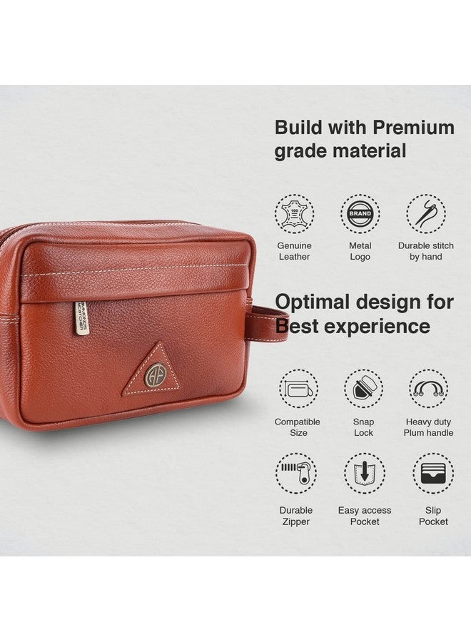  هاموندز فلاي كاتشر حقيبة أدوات الزينة HAMMONDS FLYCATCHER للجنسين - منظم سفر من الجلد الطبيعي مع مقصورات متعددة - مجموعة أدوات الزينة والحلاقة باللون البني للرجال - منظم أدوات الزينة وحقيبة مستحضرات التجميل للنساء، 10.5 سم، كبير، صغير - Image 3