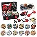 STJOYOPY Battling Top Set 12 Spinning Tops 3 Two Way Launchers 1 Handle Gyro Game with Storage Box Gift for KidsBoys - Image 3