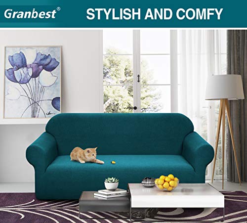 Granbest Premium Water Repellent Sofa Cover High Stretch Couch Slipcover Super Soft Fabric Couch Cover Blackish Green Large - Image 3