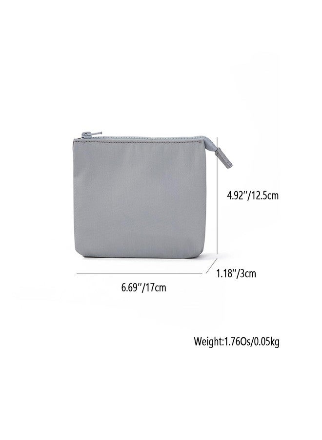 YONBEN Square Pencil Case Waterproof Nylon with Multiple Color Options for Student (Light gray,Oxford Fabric) - Image 2