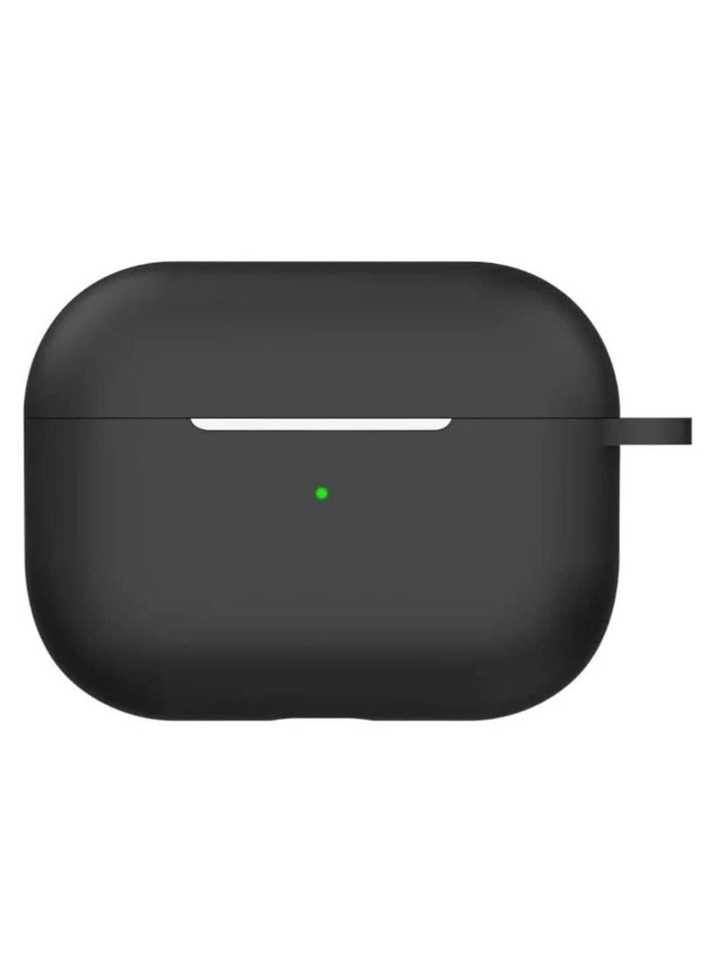 Generic - AirPods Pro 2 2nd Generation Case Cover with Keychain, Soft Silicone Skin Case Cover Full Protective Front LED Visible (Black) - Image 1