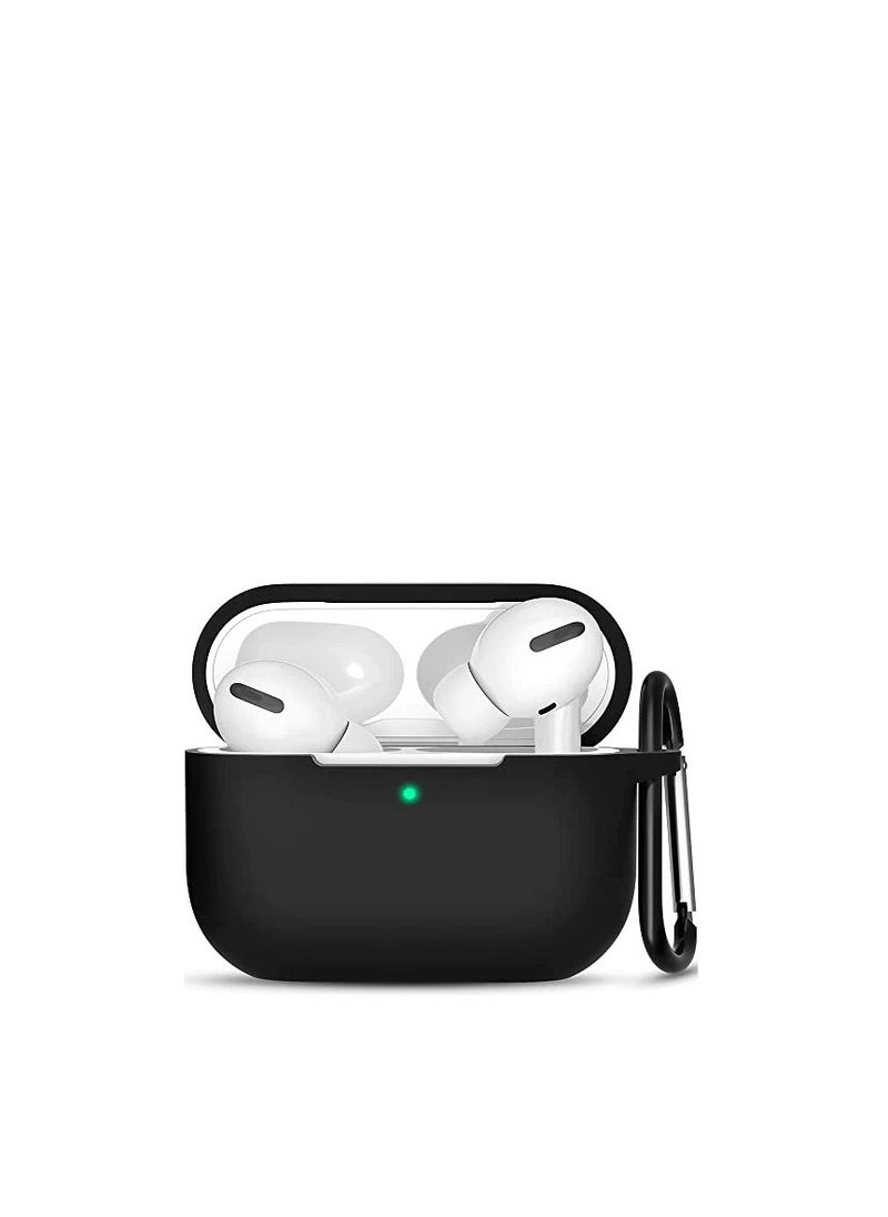 Generic - AirPods Pro 2 2nd Generation Case Cover with Keychain, Soft Silicone Skin Case Cover Full Protective Front LED Visible (Black) - Image 1