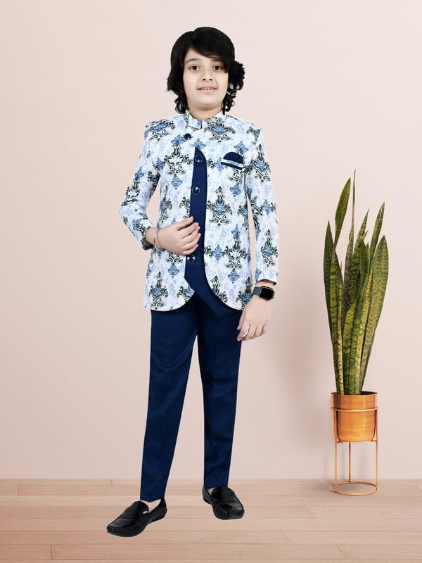 ZOLARIO Sherwani for Kids Boys, Ideal for Birthday, Marriage, Diwali and Other Functions. Color Navy Blue, Size 9-10 Years - Image 5