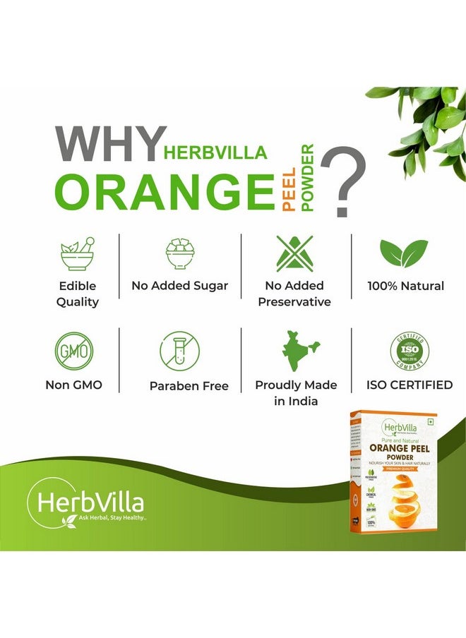 HerbalVilla - Herbvilla Orange Peel Powder For Skin And Skincare (200 Grams) | 100% Natural, Preservative-Free, No Chemcial - Image 1