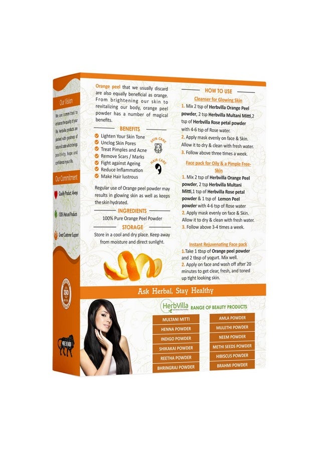 HerbalVilla - Herbvilla Orange Peel Powder For Skin And Skincare (200 Grams) | 100% Natural, Preservative-Free, No Chemcial - Image 1