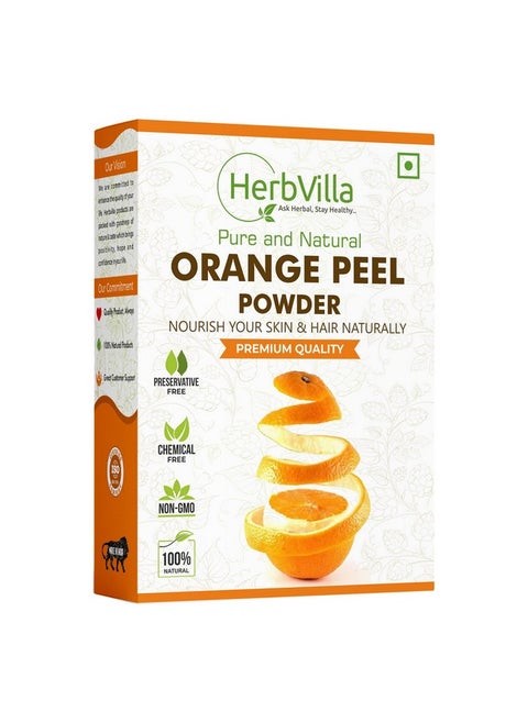 Herbvilla Orange Peel Powder For Skin And Skincare (200 Grams) | 100% Natural, Preservative-Free, No Chemcial
