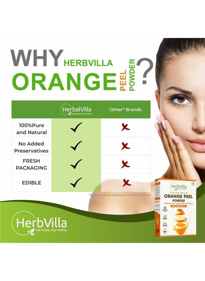 HerbalVilla - Herbvilla Orange Peel Powder For Skin And Skincare (200 Grams) | 100% Natural, Preservative-Free, No Chemcial - Image 1