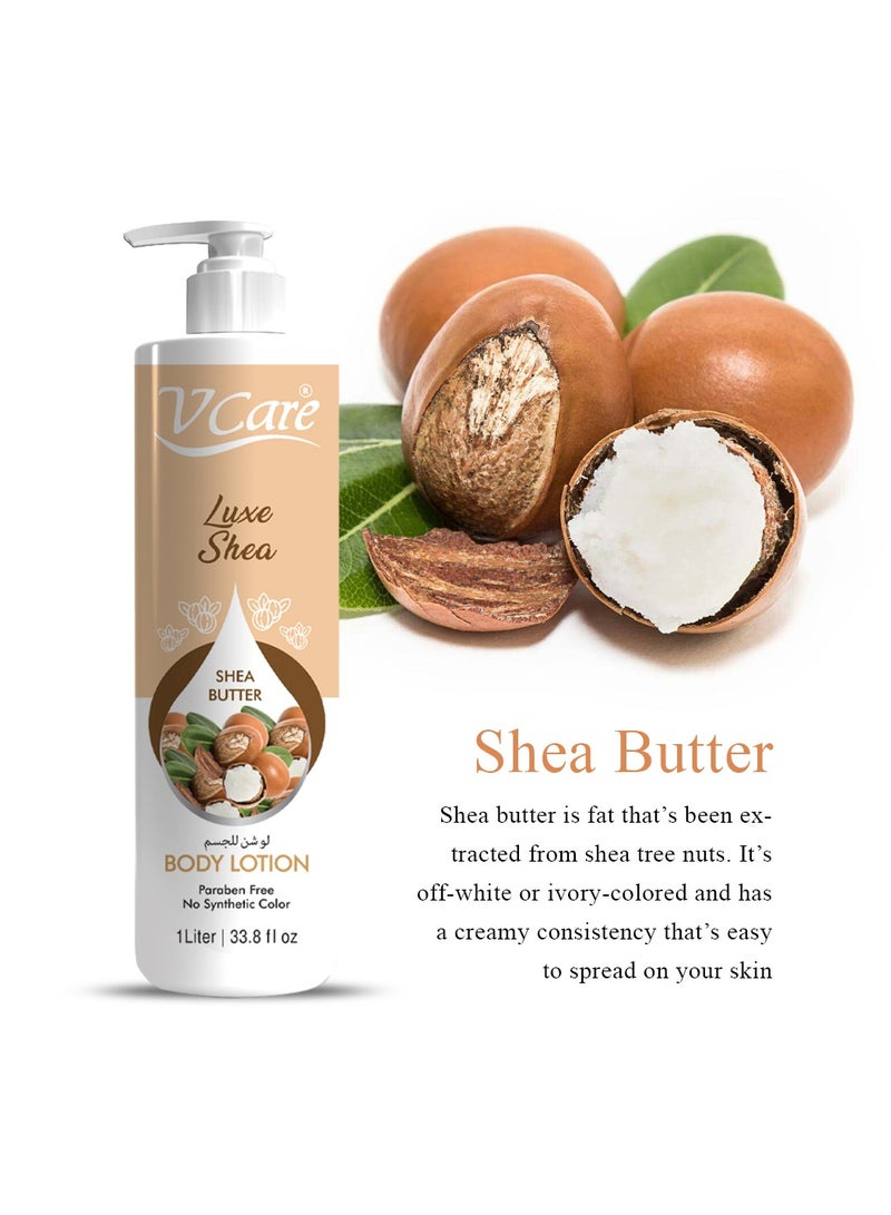 VCare V Care Shea Butter Extract Body Lotion 1 Liter  Ultra Nourishing  Intense Moisture and Silky Softness  - Image 5
