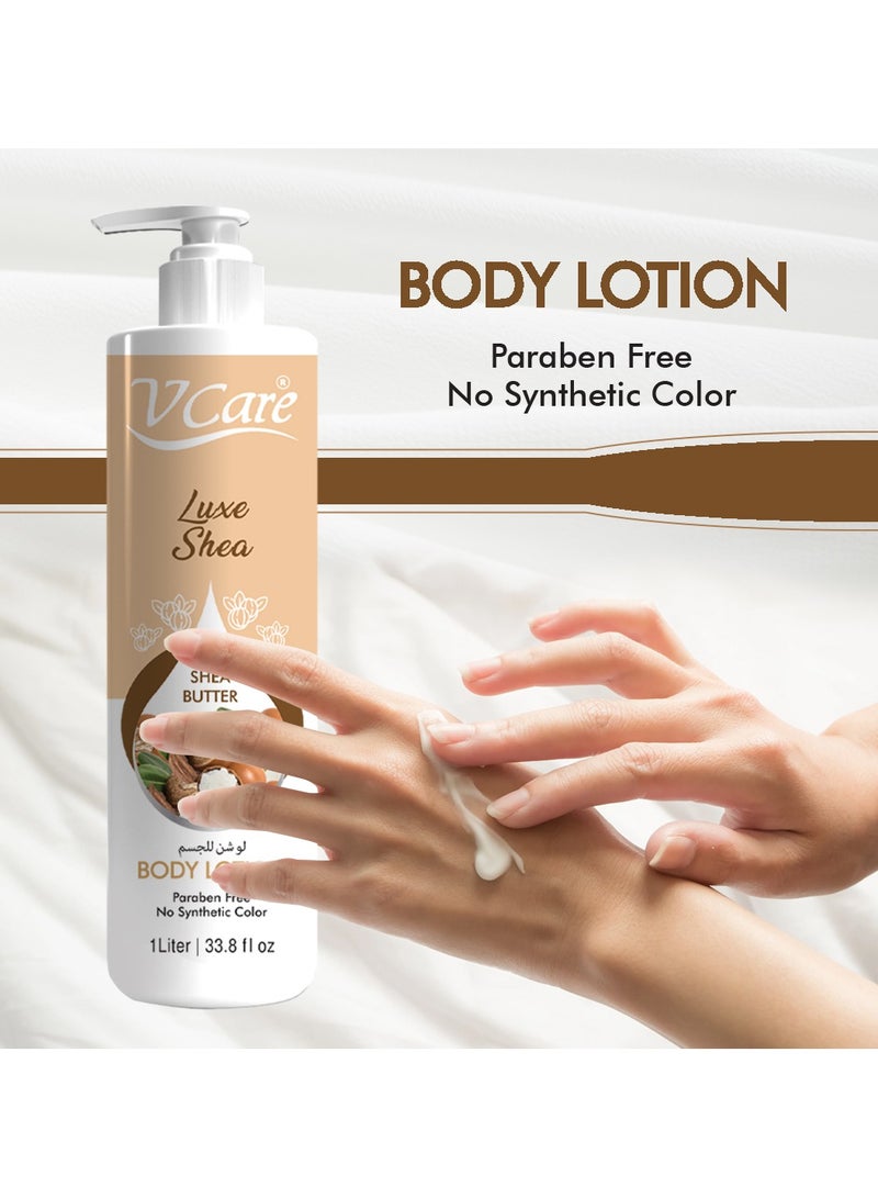VCare V Care Shea Butter Extract Body Lotion 1 Liter  Ultra Nourishing  Intense Moisture and Silky Softness  - Image 2
