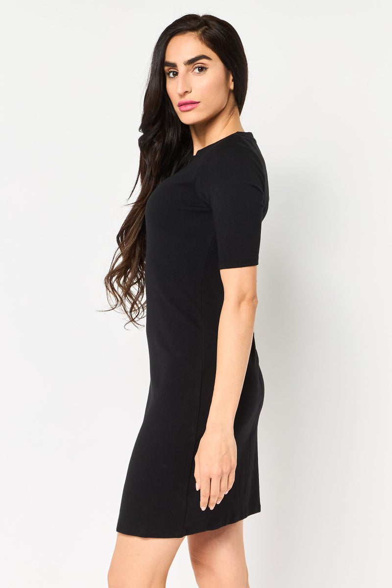 GAP فستان قميص نسائي سادة، أسود - Image 3