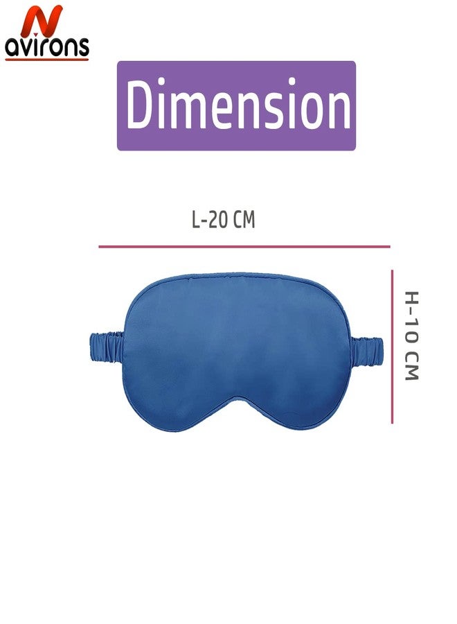 Avirons Satin Hair Bonnet with Eye Mask for Sleeping | Silk Satin Bonnet Cap for Sleeping with Scrunchies, Adjustable for All Head | Sleeping Eye Mask Blind Fold for Deeply Sleep | Blue - Image 4