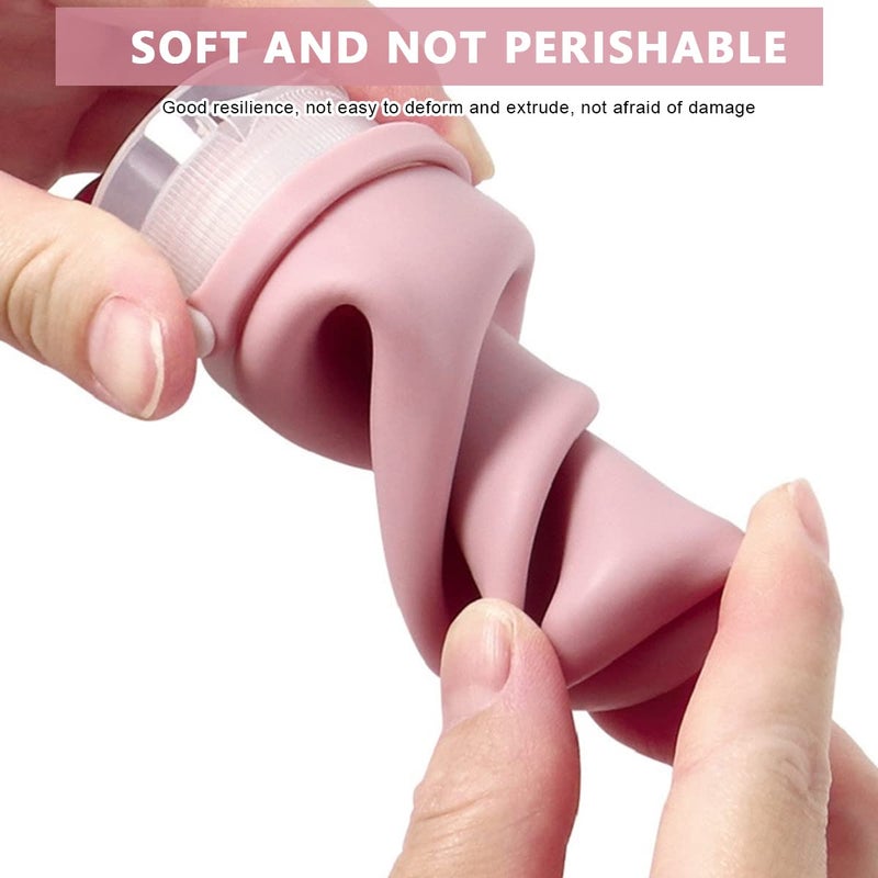 M'AYCREATE MAYCREATE® 3pcs Travel Toiletries Bottles Kit 90ML Silicone Toiletries Containers with Leakproof Lid, Refillable Body Lotion Dispenser Bottle for Shampoo, Conditioner, Gel, Body Wash - Image 5