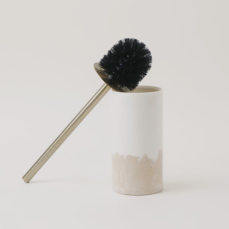Homez sandstone toilet brush holder, beige 9.6*9.6*42cm - Image 2