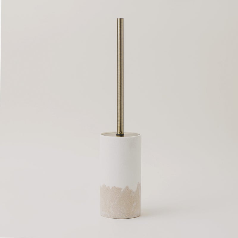 Homez sandstone toilet brush holder, beige 9.6*9.6*42cm - Image 1