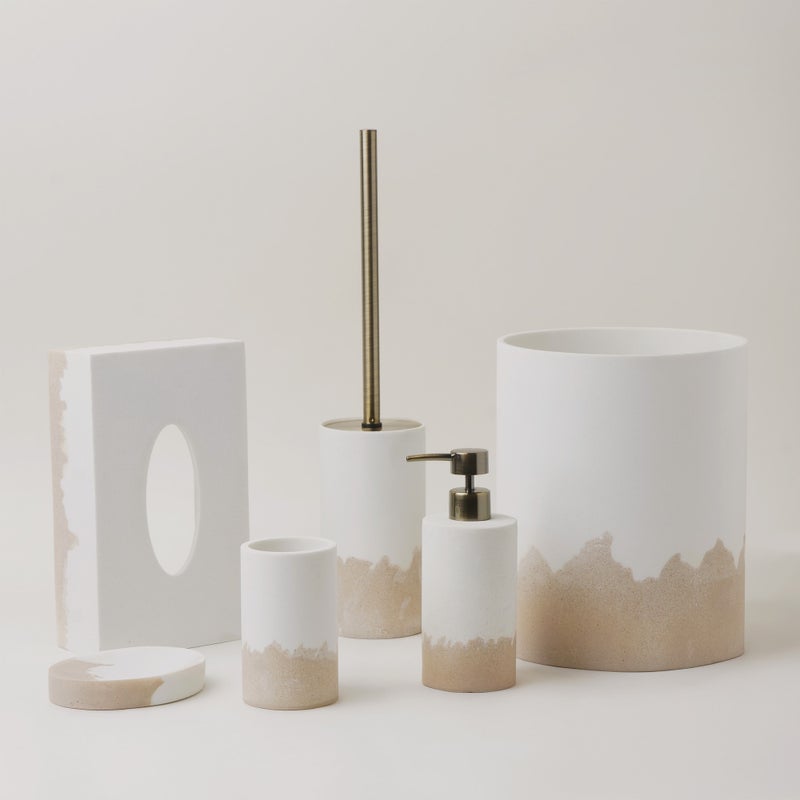 Homez sandstone toilet brush holder, beige 9.6*9.6*42cm - Image 5