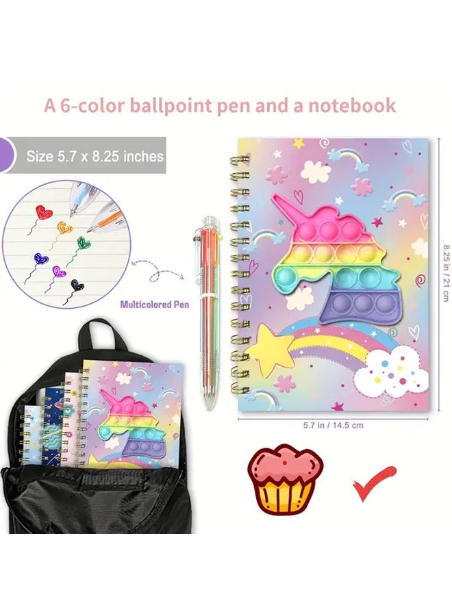 My Little Pony 2Pcs Unzipped Notebook Set with Pen and Spiral Diary for School Office Writing Drawing Gift - Image 2