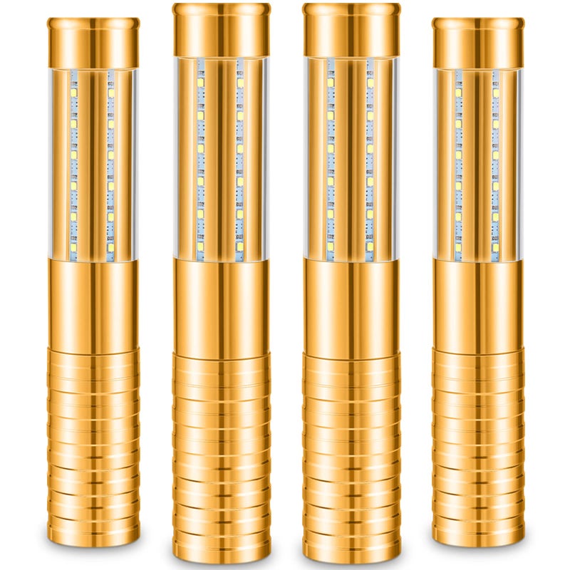 Civaner Upgrade 4 Pcs Bottle Service Lights LED Strobe Baton Bottle Girl Lights Rechargeable Handheld Flashing Club Signs for Birthday Wedding Party(Gold White Light) - Image 1