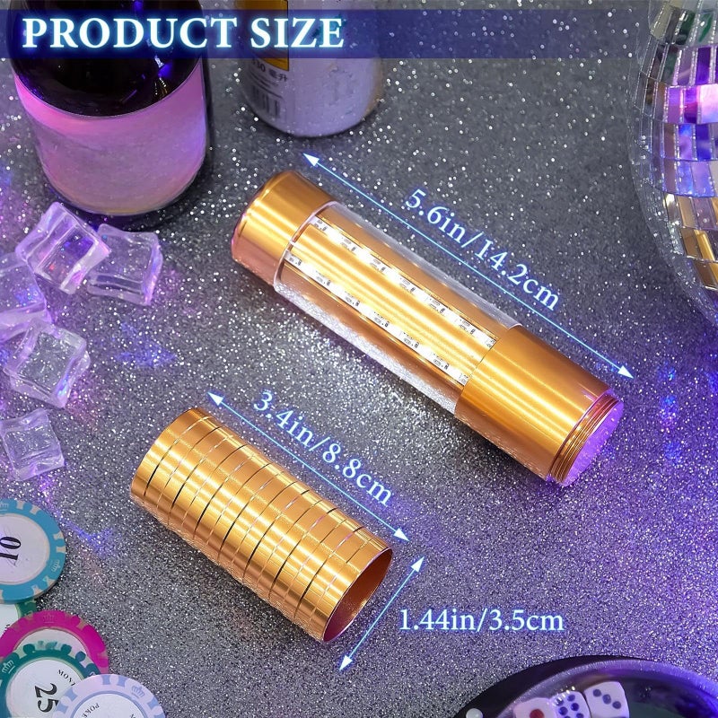 Civaner Upgrade 4 Pcs Bottle Service Lights LED Strobe Baton Bottle Girl Lights Rechargeable Handheld Flashing Club Signs for Birthday Wedding Party(Gold White Light) - Image 2
