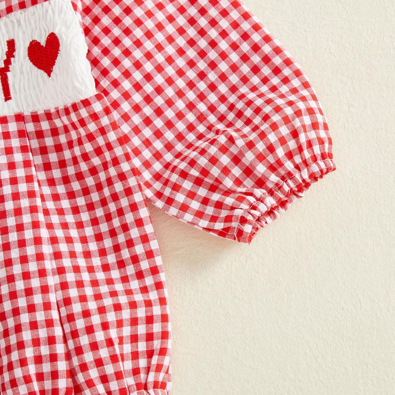Socutebabe My First Valentines Baby Girl Outfit Newborn Smocked Bubble Romper Be Mine Long Sleeve Bodysuit Lover Boy Clothes (lover boy-Red, 3-6 Months) - Image 5