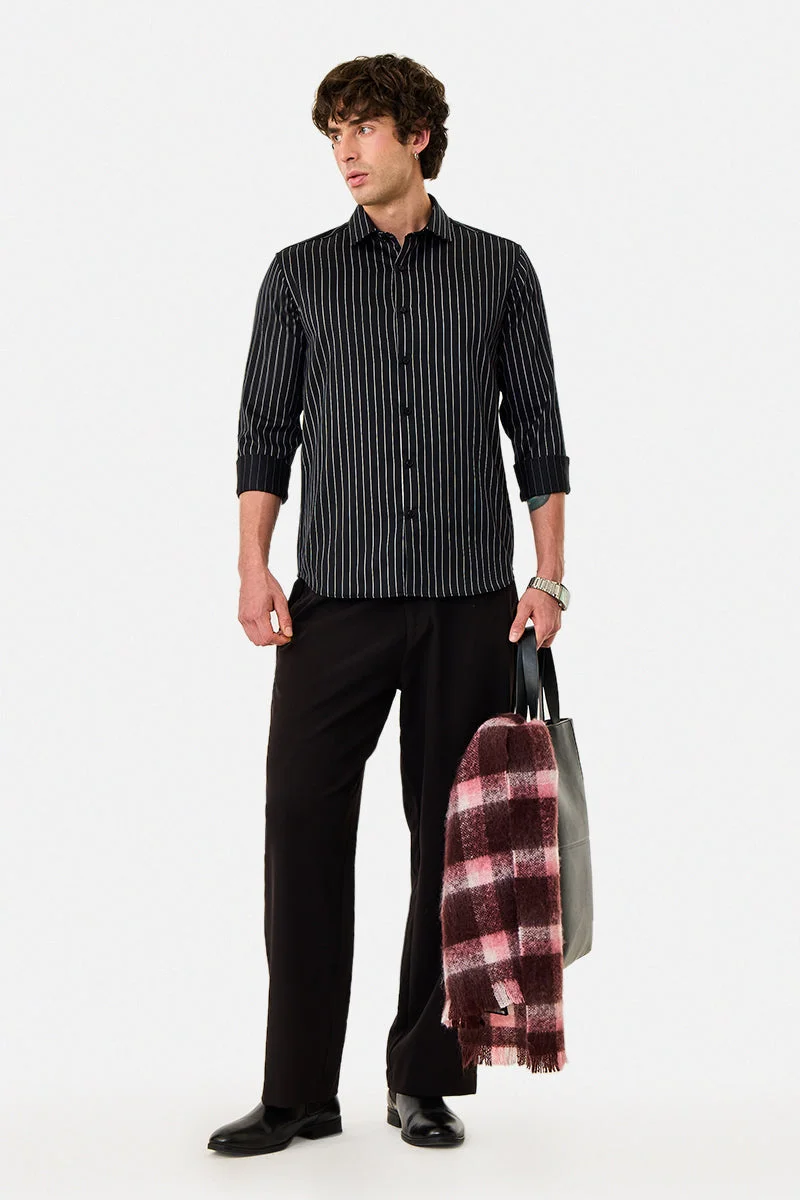 SNITCH Slim Fit Stripes Luxe Shirt