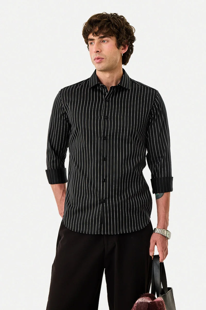 SNITCH Slim Fit Stripes Luxe Shirt