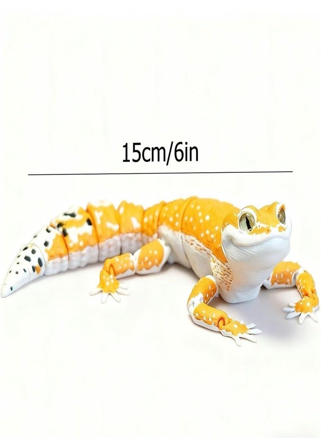 CASOME 3D Printed Leopard Gecko Figurine, Movable Lizard Sculpture for Home Decor, Realistic Reptile Collectible Desk Ornament, Articulated Gecko Model for Reptile Lovers and Collectors - Image 2