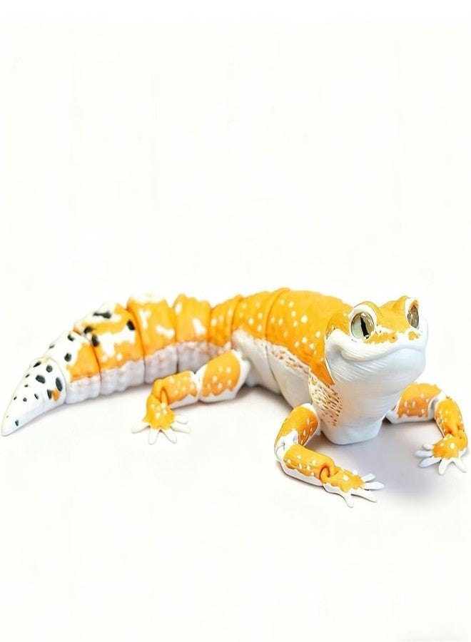 CASOME 3D Printed Leopard Gecko Figurine, Movable Lizard Sculpture for Home Decor, Realistic Reptile Collectible Desk Ornament, Articulated Gecko Model for Reptile Lovers and Collectors - Image 1