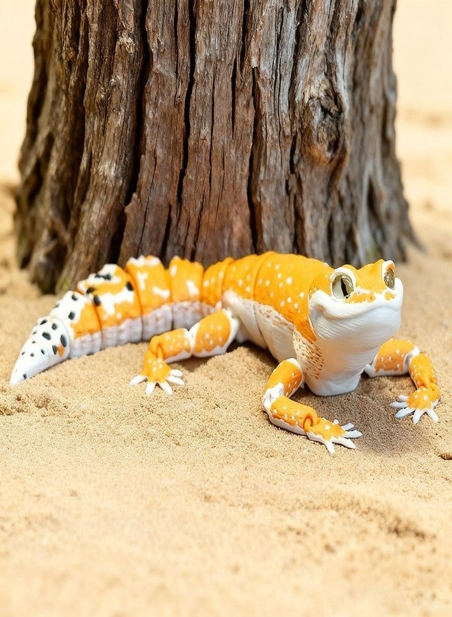 CASOME 3D Printed Leopard Gecko Figurine, Movable Lizard Sculpture for Home Decor, Realistic Reptile Collectible Desk Ornament, Articulated Gecko Model for Reptile Lovers and Collectors - Image 3