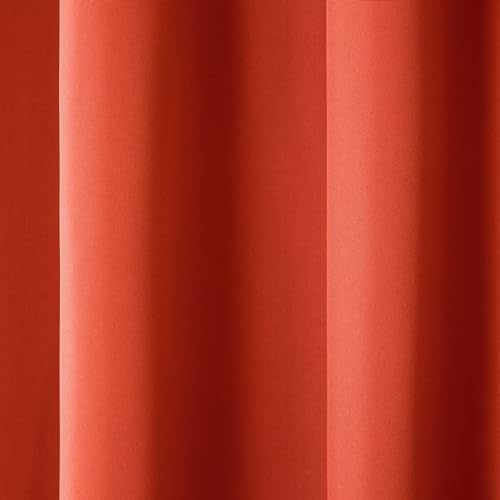 TOWN & COUNTRY BASICS Cabana Solid Heavyweight Indoor Outdoor Curtains, Light Filtering Opacity with Grommet Top, Water Repellent, 2-Pack Set, 54"x108", Mecca Orange - Image 3