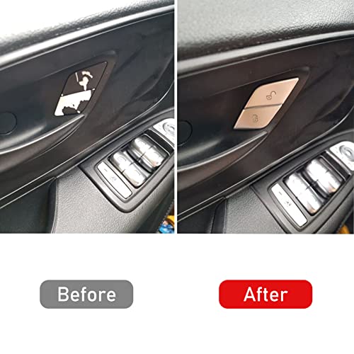 Jaronx Compatible with Mercedes Benz Door Lock Button Cover Left Driver Chrome Side Door Lock Unlock Control Switch Buttons Covers Sticker for Mercedes CClass W205 EClass W213 GLC X253 S W222 - Image 3